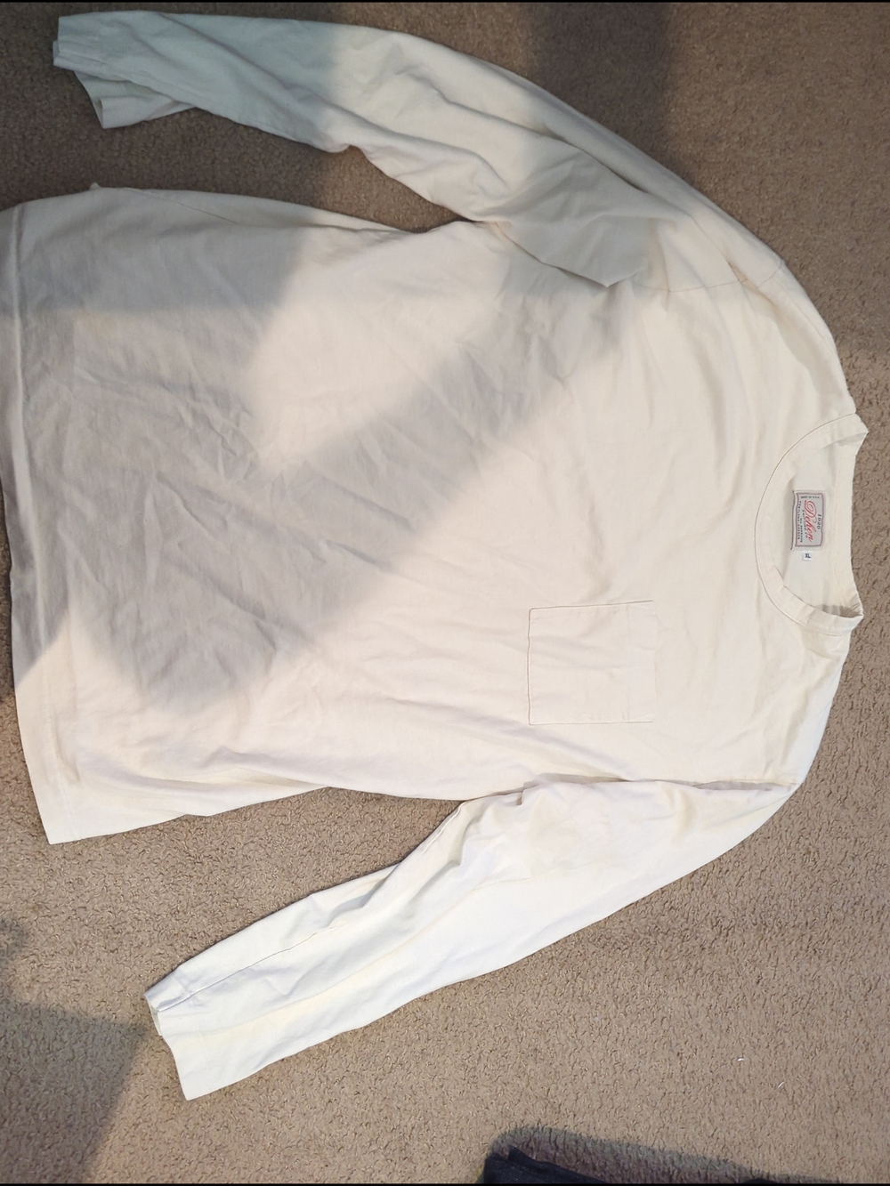 NWOT Dehen 1920 Heavy Duty Long Sleeve Tee Cream XL
